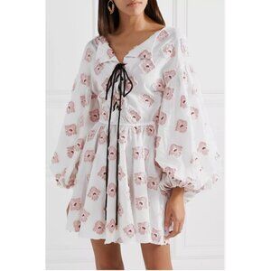 Caroline Constas Olympia Metallic Fil Coupe Mini Dress Pink White  - XS